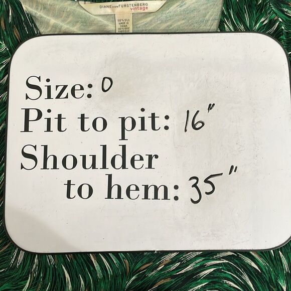 Diane von Furstenberg Vintage 0 Dress 100% Silk 3/4 Sleeve Dress Green Peacock - Picture 8 of 8